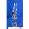 Image 2 : Coal Oil Lamp Clear Glass : White Star Burner (Total Measures with Chimney : 18-3/4"H)
