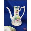 Image 13 : Prussia / Germany : Porcelain Tea Service Items : Coffee Pot; Tea Pot; Sugar Bowl; Cream Pitcher; Cu