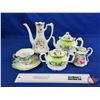 Image 1 : Prussia / Germany : Porcelain Tea Service Items : Coffee Pot; Tea Pot; Sugar Bowl; Cream Pitcher; Cu