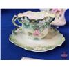 Image 2 : Prussia / Germany : Porcelain Tea Service Items : Coffee Pot; Tea Pot; Sugar Bowl; Cream Pitcher; Cu