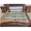 Image 19 : King Size Four Post Canopy Bed & Side Tables (2) (Tallest Point Measures: 95"H x 81"W x 99"D) (Moder
