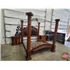 Image 3 : King Size Four Post Canopy Bed & Side Tables (2) (Tallest Point Measures: 95"H x 81"W x 99"D) (Moder