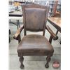 Image 8 : Dining Room Table & Chairs (6 ~ Includes 2 Arm Chairs) Double Pedestal Table : Inlaid Top :  (From 7