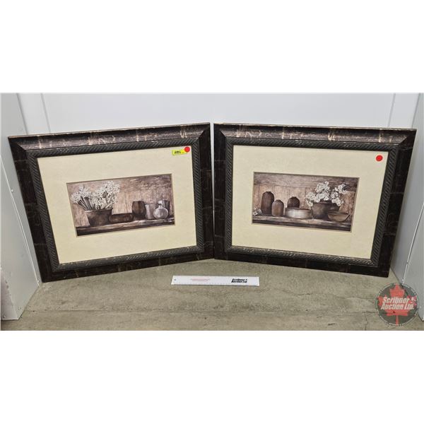 Framed Wall Décor (2): (Both Measure: 21"H x 25"W)