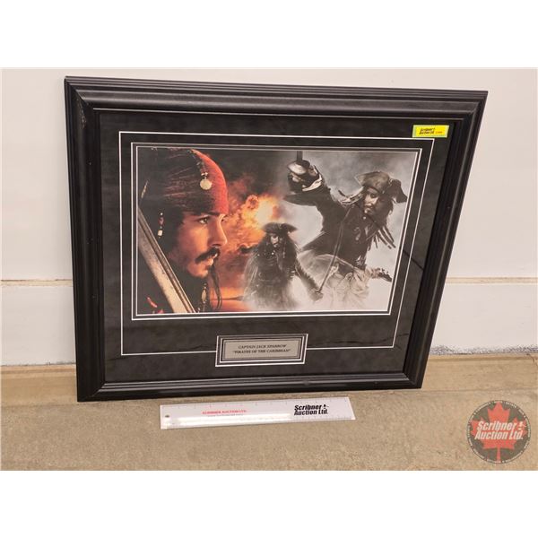 Framed Print : Captain Jack Sparrow "Pirates of the Caribbean" (21"H x 23"W)