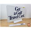 Image 2 : Double Sided Gulf Promotional Counter Top Display Sign : "Get a Gulf Travel Card" & "The Fastest Pum
