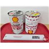 Image 1 : OIL CANS (2) : SHELL ~ Premium Aeroshell Oil W-100 & SHELL ~ Premium Aeroshell Oil W-65