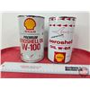Image 2 : OIL CANS (2) : SHELL ~ Premium Aeroshell Oil W-100 & SHELL ~ Premium Aeroshell Oil W-65