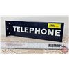 Image 1 : Double Side Porcelain Flange Sign : TELEPHONE (3"H x 10"W x 1-1/2"D) (SEE PICS!)