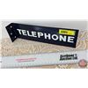 Image 2 : Double Side Porcelain Flange Sign : TELEPHONE (3"H x 10"W x 1-1/2"D) (SEE PICS!)