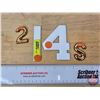 Image 1 : Enamel Numbers : 1 & 4 c/w Plastic #2 & S