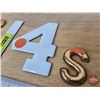 Image 3 : Enamel Numbers : 1 & 4 c/w Plastic #2 & S