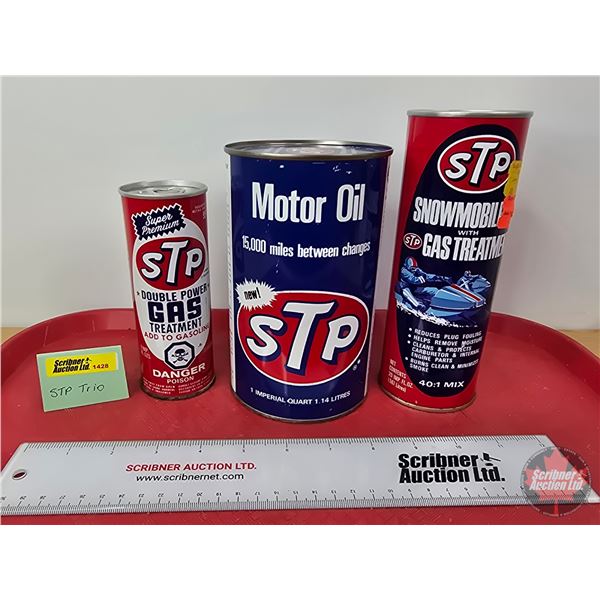 STP CAN TRIO (3) : Motor Oil, Snowmobile Gas Treatment & Double Power Gas Treatment