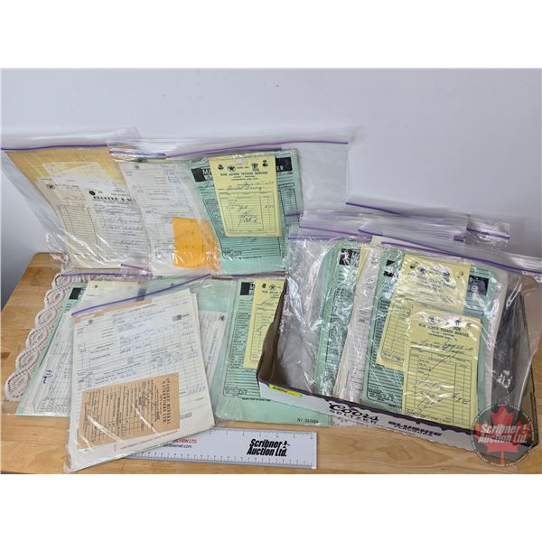 Large Selection of TEXACO Service Station Receipts / Ephemera