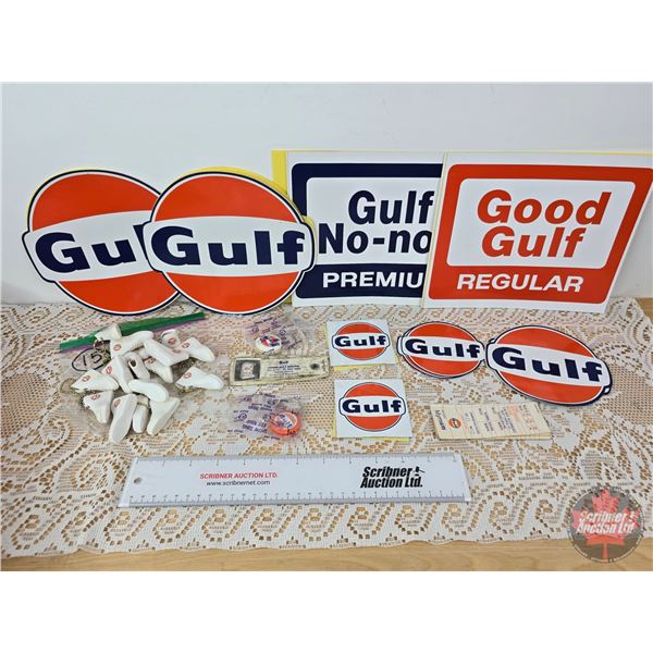 GULF Collector Combo : Variety Decals ; Key Chains; Key Tags; Bottle Opener