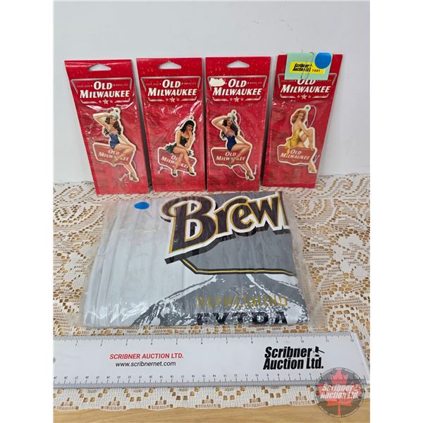 Combo : Inflatable Brewhouse Light Promo Item (New in Pkg : Opened for Listing) & Old Milwaukee Air 
