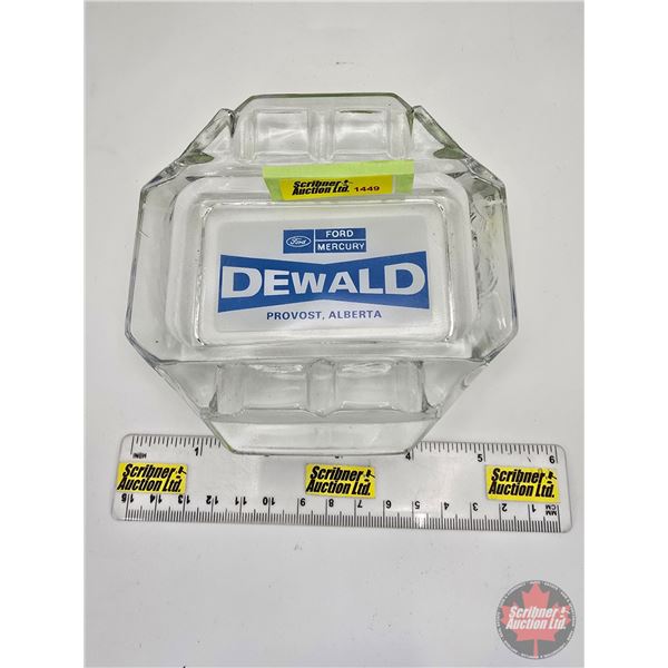 FORD Ashtray "Dewald" Provost, Alberta (5-1/4" x 5-1/4" x 3/4"D)