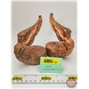 Image 1 : 1928 Esses Flying Lady Rad Cap / Hood Ornaments (Both Have Damage) (Copper Plated Cast) (5"H x 3"W x