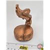 Image 3 : 1928 Esses Flying Lady Rad Cap / Hood Ornaments (Both Have Damage) (Copper Plated Cast) (5"H x 3"W x