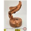 Image 8 : 1928 Esses Flying Lady Rad Cap / Hood Ornaments (Both Have Damage) (Copper Plated Cast) (5"H x 3"W x