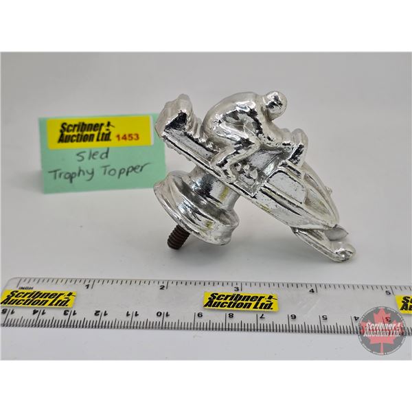 Snowmobile Trophy Topper (Cast Metal) (1/4" Thread) (3"H x 1-1/2"W x 3-1/2"D)