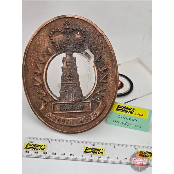 Copper Badge/Plaque : London : Providemus (5-1/2"H x 4-1/2"W)