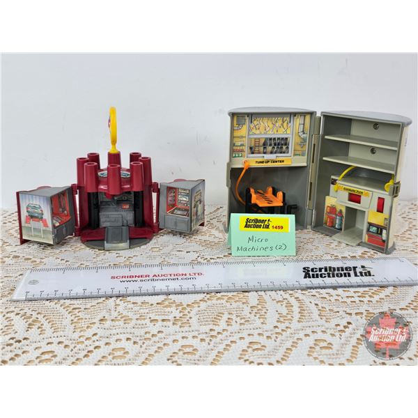 Distributor Cap & Oil Can "Micro Machines Toy Garage" (Can Measures: 4-1/2"H)