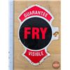 Image 10 : Double Side Porcelain Gas Pump Sign "FRY" Visible (8-1/2"H x 5-1/2"W)