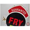 Image 2 : Double Side Porcelain Gas Pump Sign "FRY" Visible (8-1/2"H x 5-1/2"W)