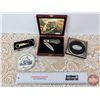 Image 1 : Collector Combo ~ Train Theme : Decorative Knife in Display Case; CP Rail Key Tag; Coaster; CN Train