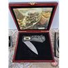 Image 2 : Collector Combo ~ Train Theme : Decorative Knife in Display Case; CP Rail Key Tag; Coaster; CN Train