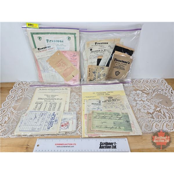 Variety Firestone Receipts / Ephemera (See Pictures for Details)