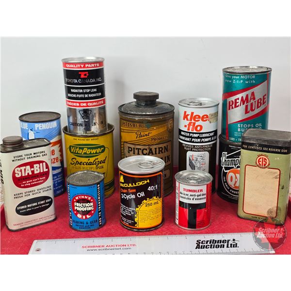 Variety Tins/Cans (12) (Note: Some are Full / Never Opened)  Note: Pitcairn Bottle Partial Full / Pa
