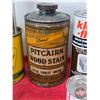 Image 4 : Variety Tins/Cans (12) (Note: Some are Full / Never Opened)  Note: Pitcairn Bottle Partial Full / Pa