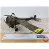 Image 1 : Vintage Metal Toy/Model Airplane (6"H x 15-1/2"W x 15-3/4"D)