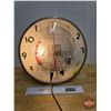Image 1 : WILLARD BATTERIES Electric Light Up Wall Clock (Neon-Ray) (Faded / Glass Cracked) Works (Note: Only 
