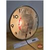 Image 2 : WILLARD BATTERIES Electric Light Up Wall Clock (Neon-Ray) (Faded / Glass Cracked) Works (Note: Only 