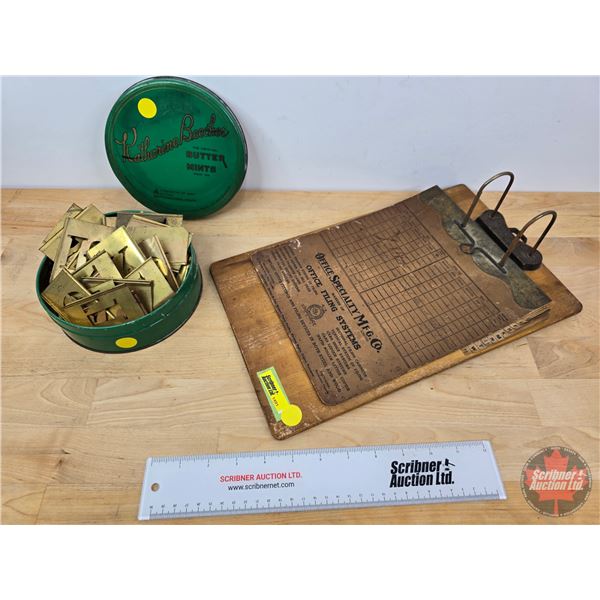 Metal Stencil Letters & Wood Clipboard (Clipboard Measures: 14-1/2" x 9")