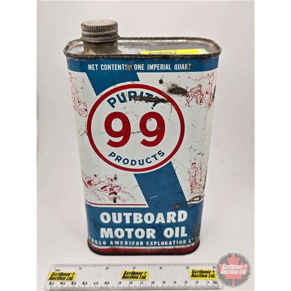 Purity 99 Outboard Motor Oil Tin (8-1/4"H x 4-1/2"W x 2-1/4"D)