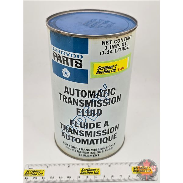 Oil Can : CHRYCO Parts : Automatic Transmission Fluid  (6-1/2"H x 4"Dia)