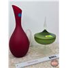 Image 2 : Frosted Glass Pitcher & Candy Dish (Tallest Measures: 13-1/2"H)