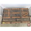 Image 3 : Antique Steam Ship Trunk (No Key) (Leather Strapping Damage) (13"H x 36"W x 21"D)