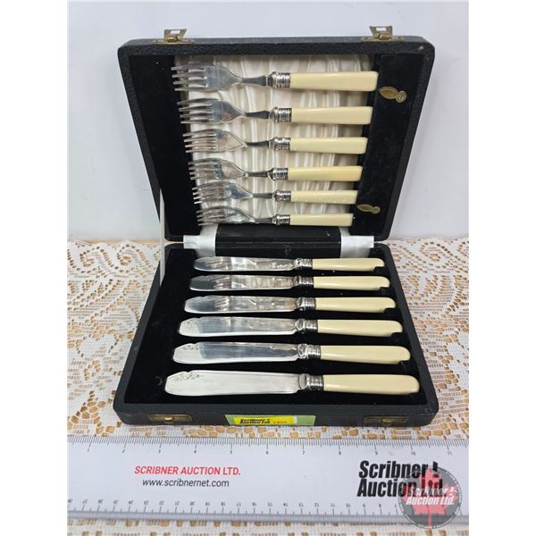 Vintage Trevor Plate Fork & Knife Fish Serving Set (6 Sets) (c.1920)