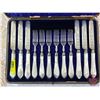 Image 2 : Antique Sterling Silver Fork & Knife Fruit Set (6 Sets) : Hallmarked 1893-92 Birmingham H&T Hillier