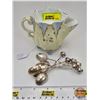 Image 1 : Ladies Shaving Mug w/Silver Plated Curling Spoons