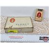 Image 1 : Turret Cigarettes Tin w/Turret Cigarette Sample Pack (c.1915 - Empty)