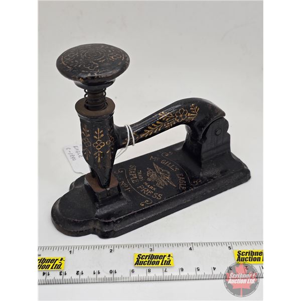 Antique Cast Iron Stapler : McGill's Eagle No. 1 (c.1890)