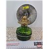 Image 1 : Coal Oil Lamp w/Bracket & Reflector (Green Glass - Made in Hong Kong)