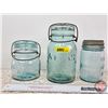 Image 2 : Blue Glass Sealer Jars (3) : Atlas