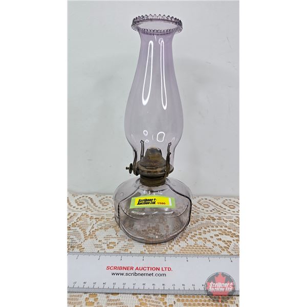 Coal Oil Lamp - Full Amethyst (Including Chimney) (Queen Anne Burner)